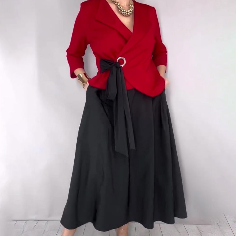 🔥 ¡50% DE DESCUENTO! 🔥 Conjunto de 2 Piezas para Mujer: Top Elegante y Falda Lisa ✨💃 Estilo Sofisticado y Cómodo • Perfecto para Salidas, Fiestas y Eventos Especiales 💖🎉