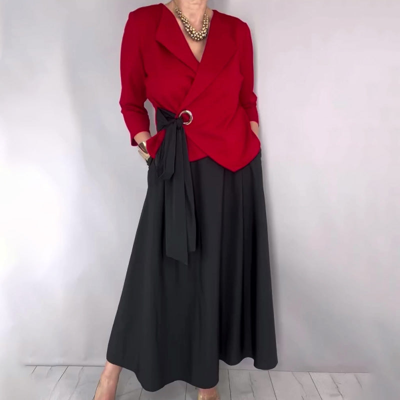 🔥 ¡50% DE DESCUENTO! 🔥 Conjunto de 2 Piezas para Mujer: Top Elegante y Falda Lisa ✨💃 Estilo Sofisticado y Cómodo • Perfecto para Salidas, Fiestas y Eventos Especiales 💖🎉