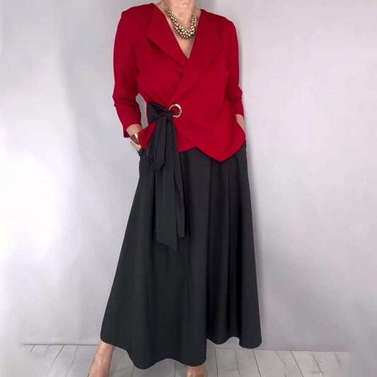 🔥 ¡50% DE DESCUENTO! 🔥 Conjunto de 2 Piezas para Mujer: Top Elegante y Falda Lisa ✨💃 Estilo Sofisticado y Cómodo • Perfecto para Salidas, Fiestas y Eventos Especiales 💖🎉