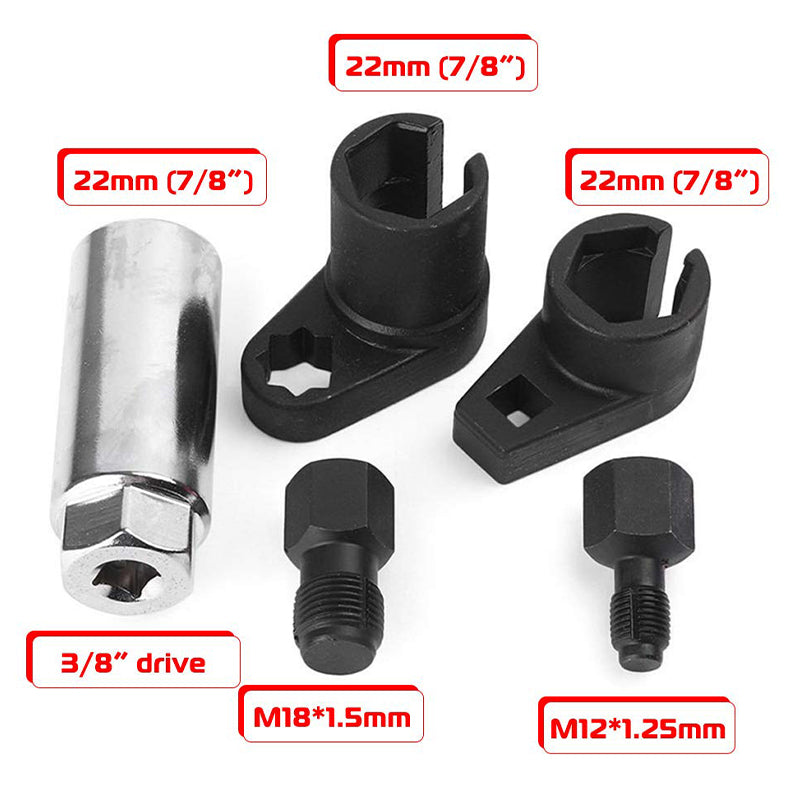 🔧 Juego de 5 Piezas: Llave de Desviación para Sonda de Oxígeno Automotriz y Correhilo