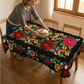 🔥 50% DE DESCUENTO 🔥 Mantel Floral Mexicano con Borde Esconjado – Elegancia y Tradición en tu Mesa 🌸🌿