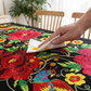 🔥 50% DE DESCUENTO 🔥 Mantel Floral Mexicano con Borde Esconjado – Elegancia y Tradición en tu Mesa 🌸🌿