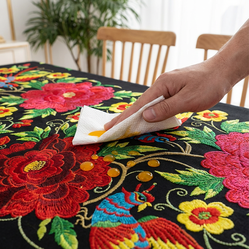 🔥 50% DE DESCUENTO 🔥 Mantel Floral Mexicano con Borde Esconjado – Elegancia y Tradición en tu Mesa 🌸🌿