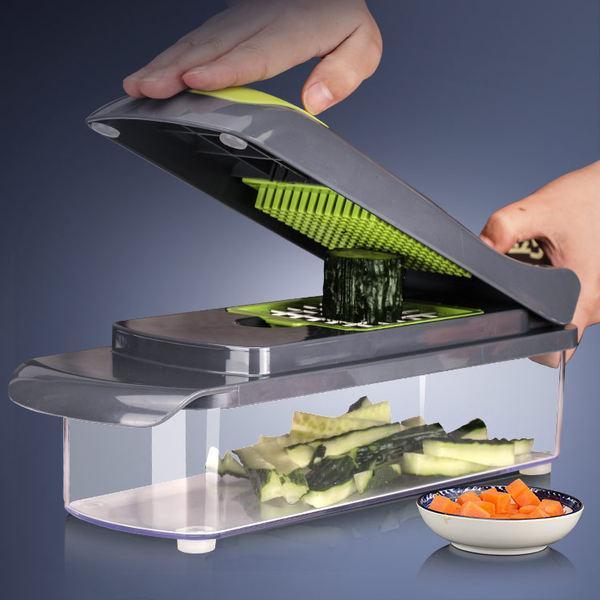 ✨ 50% DE RÉDUCTION ! 🥗 Coupe-Légumes Multifonction – ABS+PP+Inox – Lames Interchangeables & Peigne Nettoyant for Cuisine