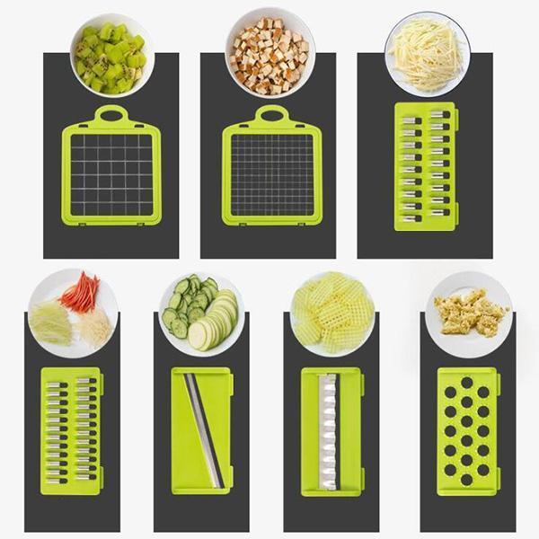 ✨ 50% DE RÉDUCTION ! 🥗 Coupe-Légumes Multifonction – ABS+PP+Inox – Lames Interchangeables & Peigne Nettoyant for Cuisine
