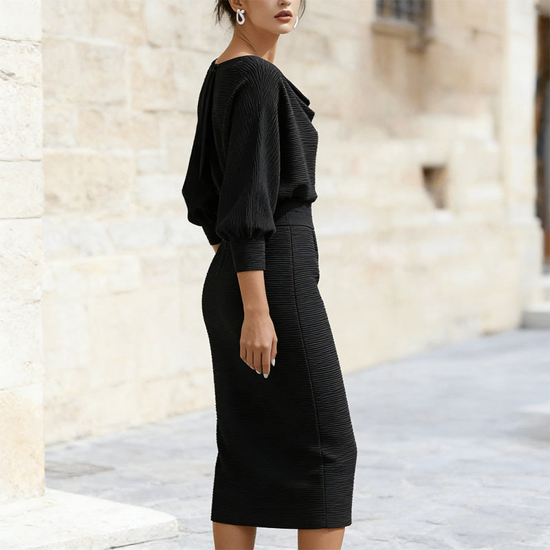 🔥 ¡50% DE DESCUENTO! 🔥 Vestido Elegante Adelgazante para Mujer – Cintura Ceñida y Silueta que Favorece la Figura ✨💃
