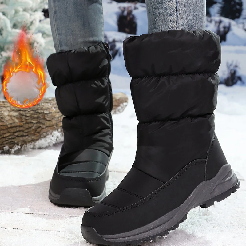 Botas de Nieve para Mujer, Invernales Térmicas con Forro Afelpado Calientito