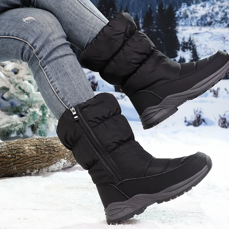 Botas de Nieve para Mujer, Invernales Térmicas con Forro Afelpado Calientito