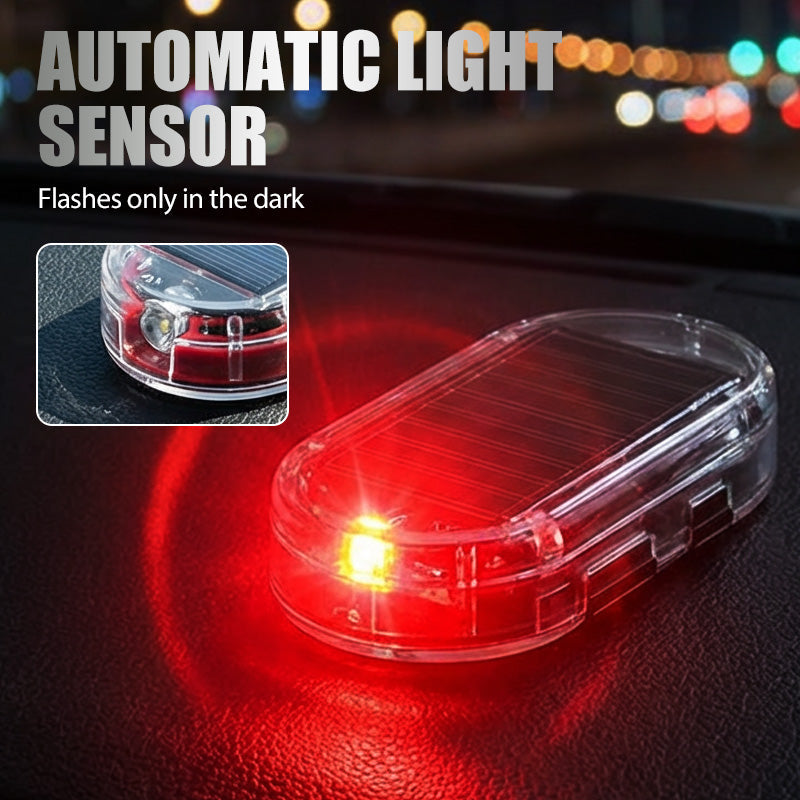 🚗 50% dto. Luz LED disuasoria solar para coche – sensor inteligente, carga USB, instalación sin cables. Protege tu auto día y noche! ✨🛡️