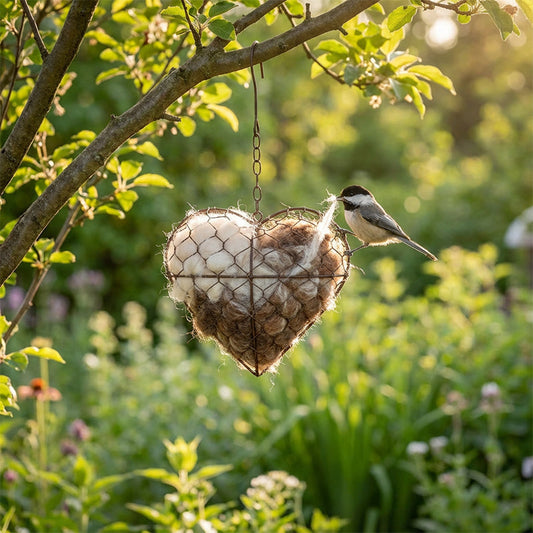 🔥 ¡50% DE DESCUENTO! Corazón Nido de Pájaro Hecho a Mano con Fibras de Alpaca – Decoración Única y Acogedora 🐦🌱❤️