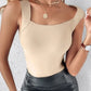 Camiseta de tirantes térmica con cuello en U y sujetador incorporado para mujer