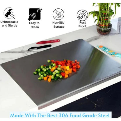 🛍️ 50% DTO – Tabla de Cortar de Acero Inoxidable 304 – Duradera, Fácil de Limpiar y Perfecta para Cocina, Repostería y Preparación de Carne 🔪