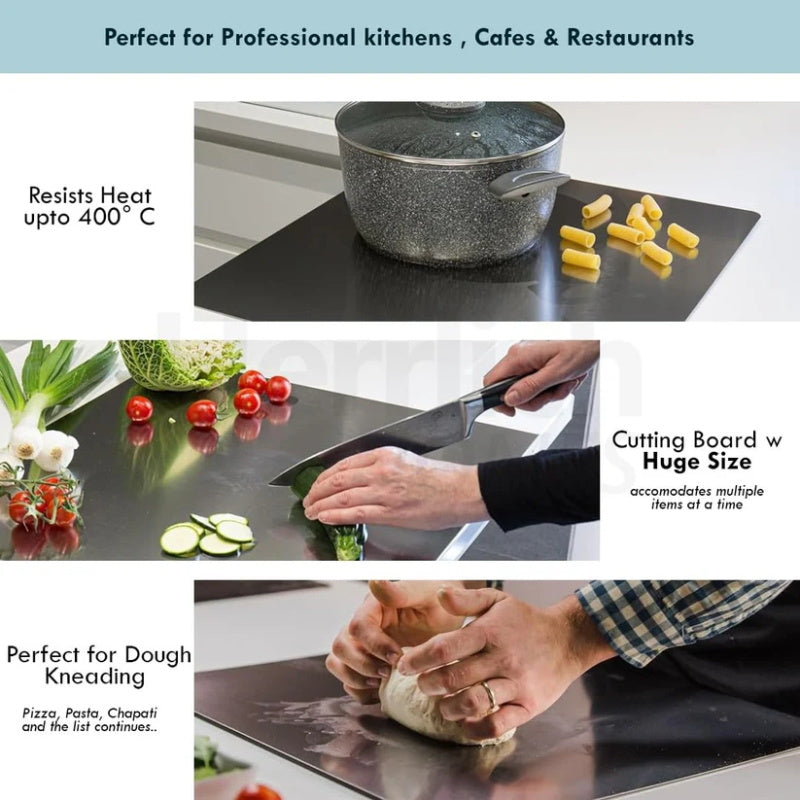 🛍️ 50% DTO – Tabla de Cortar de Acero Inoxidable 304 – Duradera, Fácil de Limpiar y Perfecta para Cocina, Repostería y Preparación de Carne 🔪