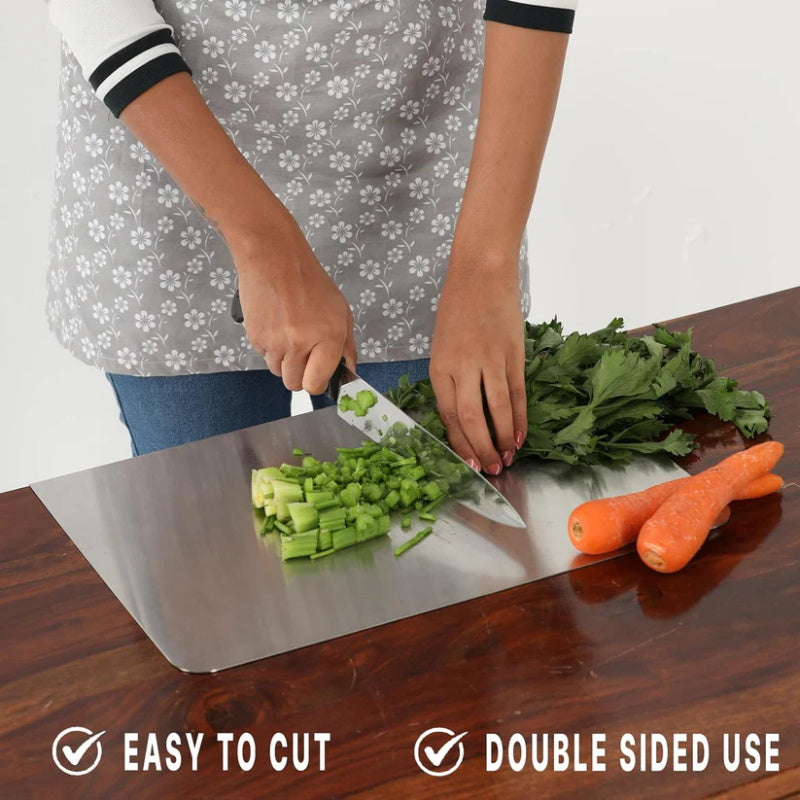 🛍️ 50% DTO – Tabla de Cortar de Acero Inoxidable 304 – Duradera, Fácil de Limpiar y Perfecta para Cocina, Repostería y Preparación de Carne 🔪