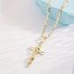 🔥【1° Más Vendido】🔥 ¡50% DE DESCUENTO! ⏰ Collar con colgante de crucifijo tono dorado – Diseño detallado INRI, cadena Figaro ajustable y joya religiosa para el día a día ✝️✨