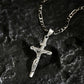 🔥【1° Más Vendido】🔥 ¡50% DE DESCUENTO! ⏰ Collar con colgante de crucifijo tono dorado – Diseño detallado INRI, cadena Figaro ajustable y joya religiosa para el día a día ✝️✨