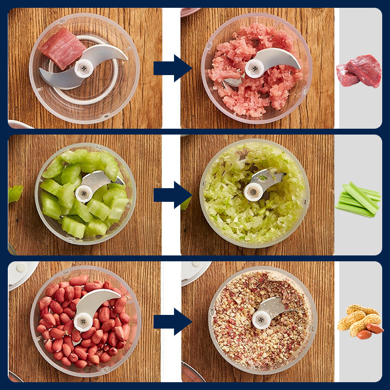⚡️🌿 Picadora eléctrica de gran capacidad y potente – ¡rápida, eficiente y versátil! Perfecta para una alimentación saludable y una cocina sostenible. 💪