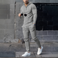 Conjunto de chándal de 2 piezas con sudadera con capucha de color liso