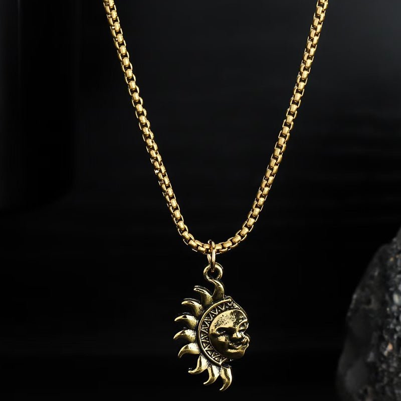 🌞🌙 Collar Pendant Set Sol y Luna Entrelazados – Símbolo de amor único para San Valentín