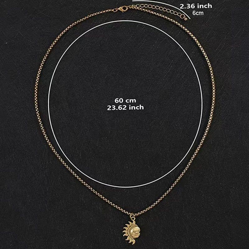 🌞🌙 Collar Pendant Set Sol y Luna Entrelazados – Símbolo de amor único para San Valentín