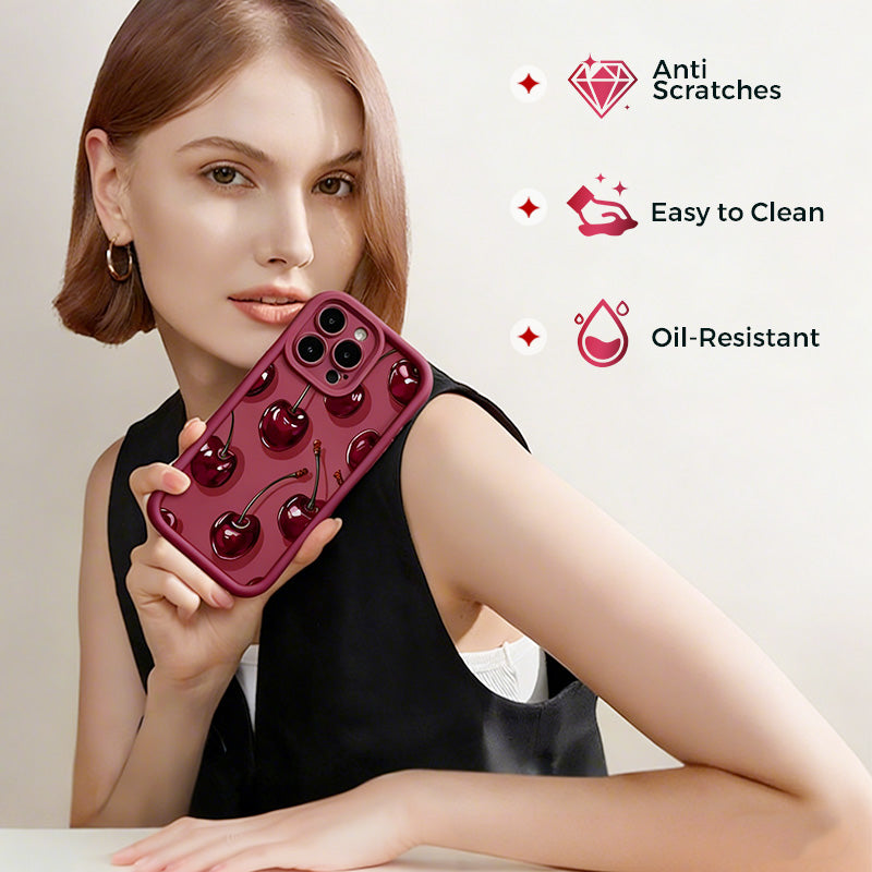 🍒Funda Protectora con Estampado de Cerezas para Series 12-17