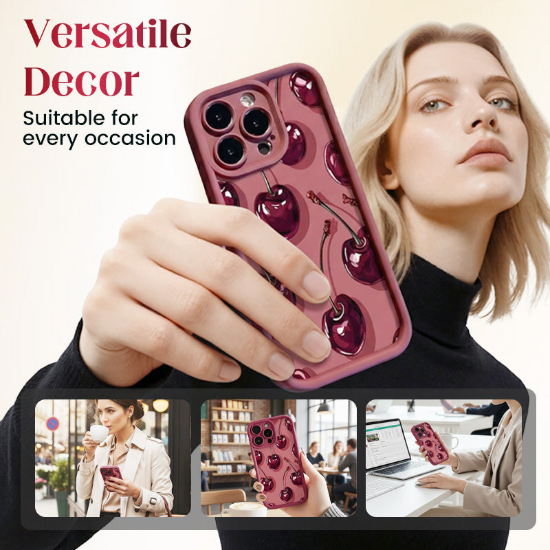 🍒Funda Protectora con Estampado de Cerezas para Series 12-17