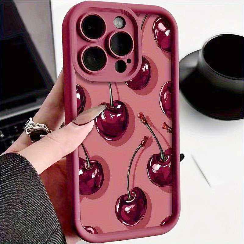 🍒Funda Protectora con Estampado de Cerezas para Series 12-17