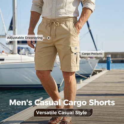 💖🩳 Shorts Cargo Casuales para Hombre con Cintura de Cordón – Multibolsillos, Ligeros y Transpirables