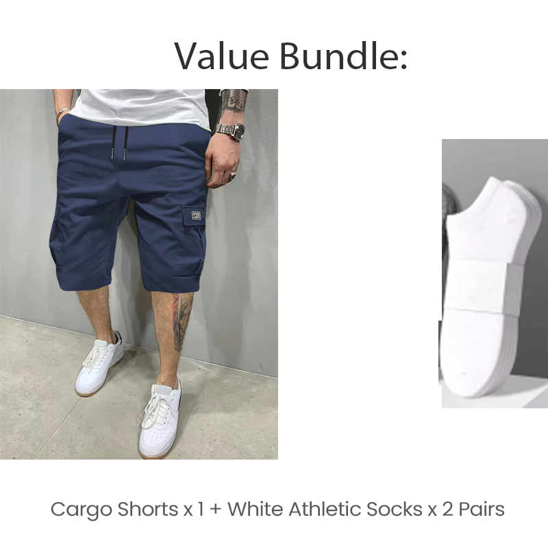 💖🩳 Shorts Cargo Casuales para Hombre con Cintura de Cordón – Multibolsillos, Ligeros y Transpirables