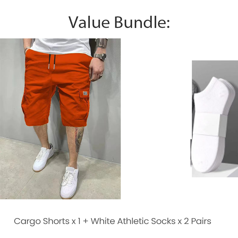 💖🩳 Shorts Cargo Casuales para Hombre con Cintura de Cordón – Multibolsillos, Ligeros y Transpirables