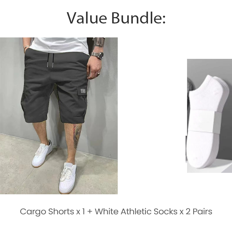 💖🩳 Shorts Cargo Casuales para Hombre con Cintura de Cordón – Multibolsillos, Ligeros y Transpirables