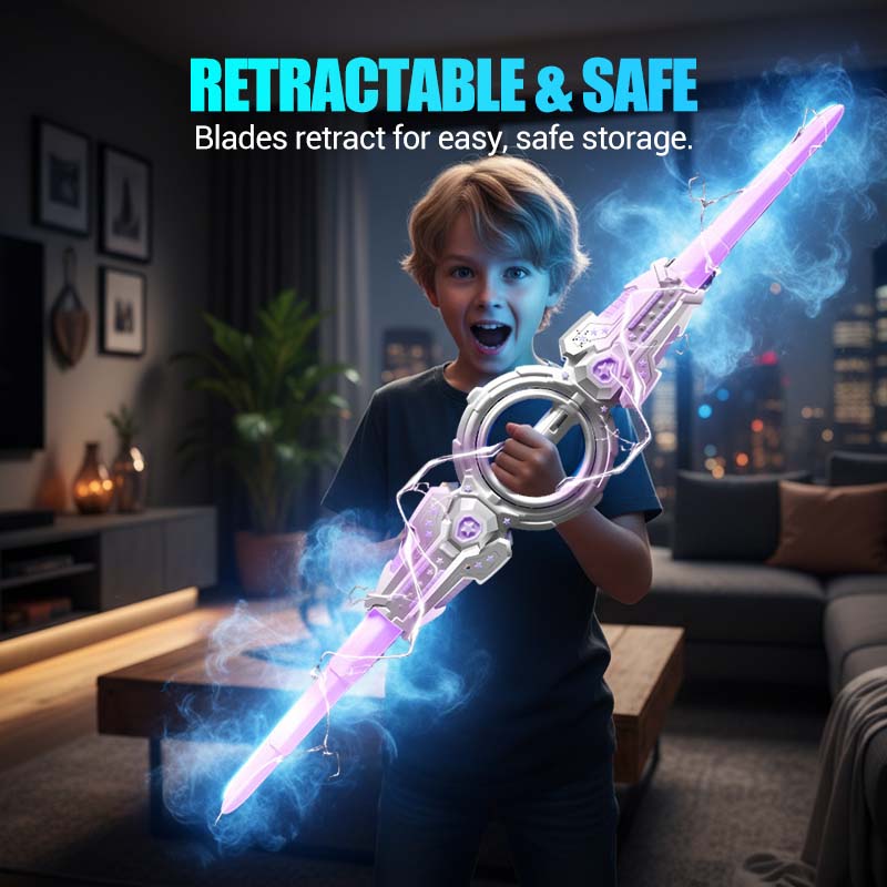 Sable de luz recargable con chispa y sonido