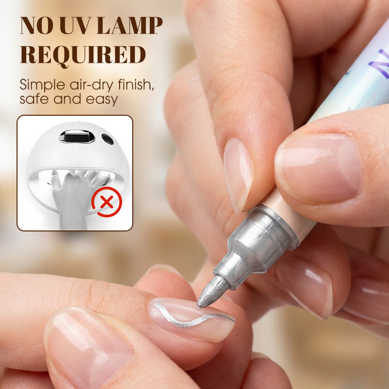 Set de Plumones Doble Punta para Nail Art y Decoración de Uñas