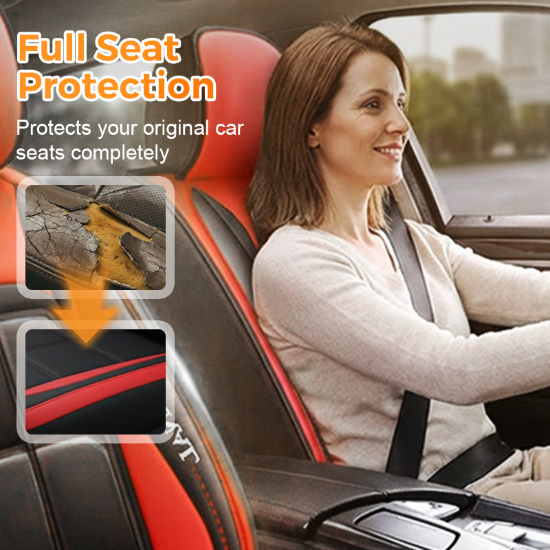 Funda de cuero para asiento de coche con cobertura total para todas las estaciones