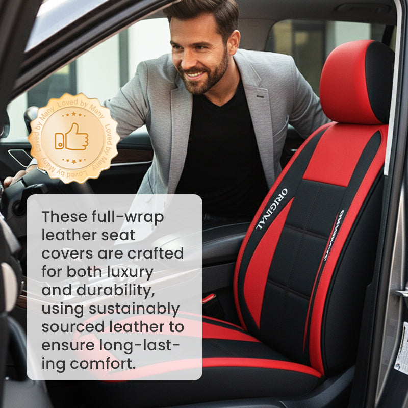 Funda de cuero para asiento de coche con cobertura total para todas las estaciones