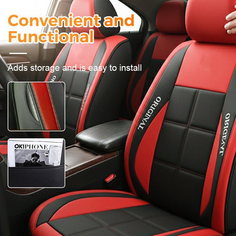 Funda de cuero para asiento de coche con cobertura total para todas las estaciones