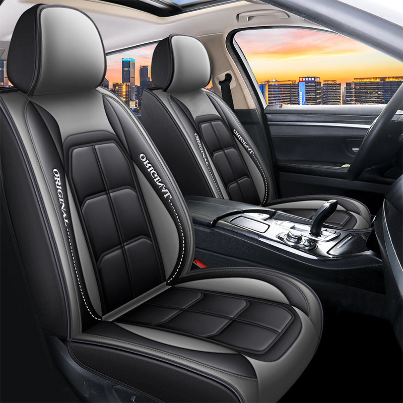 Funda de cuero para asiento de coche con cobertura total para todas las estaciones