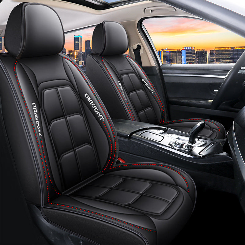 Funda de cuero para asiento de coche con cobertura total para todas las estaciones