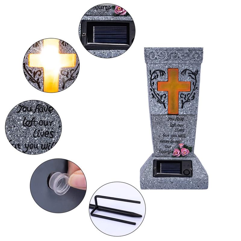 🔥🎁¡Novedad 50% DE DESCUENTO!💥 Jarrón Solar LED para Tumbas con Estaca – Soporte Floral Conmemorativo