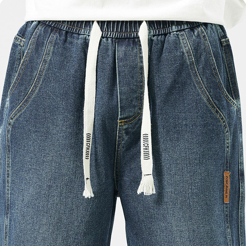 👖 Vaqueros de Verano para Hombre – Corte Delgado, Recto y Ancho, Estilo High Street Americano ✨🌞
