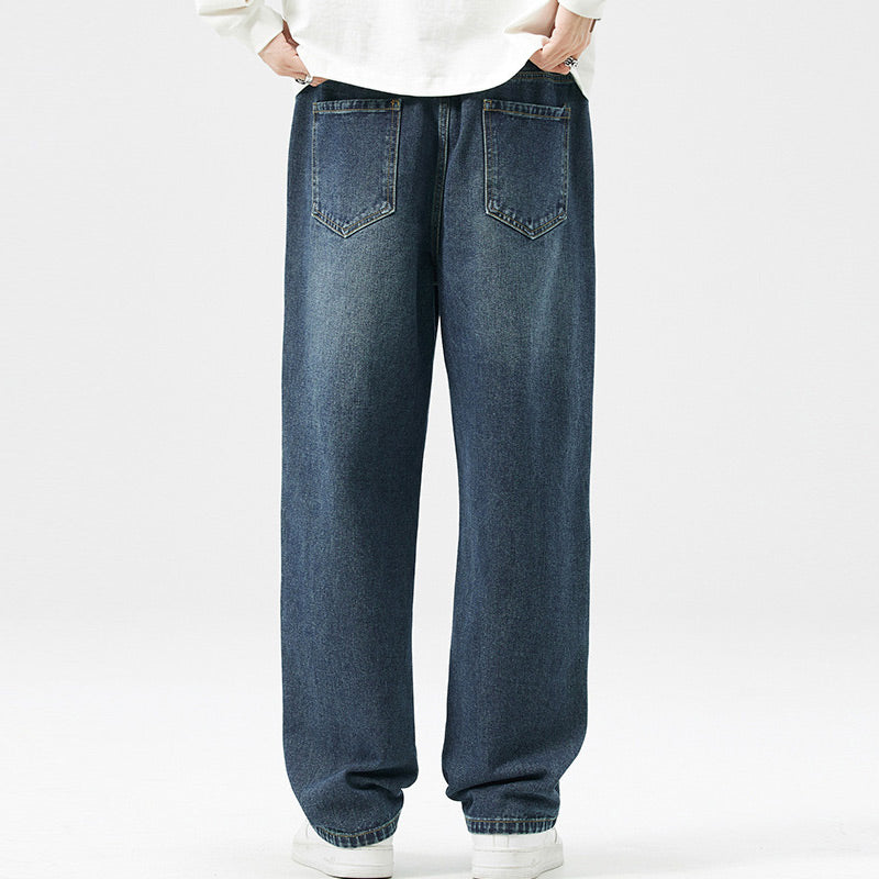 👖 Vaqueros de Verano para Hombre – Corte Delgado, Recto y Ancho, Estilo High Street Americano ✨🌞