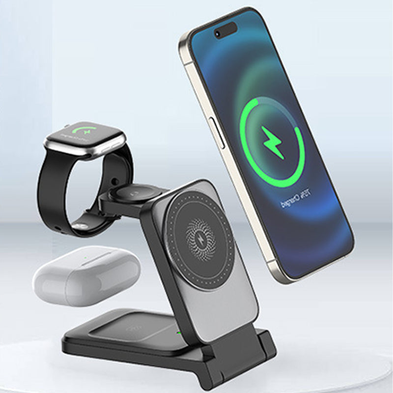 Cargador inalámbrico magnético plegable 3 en 1