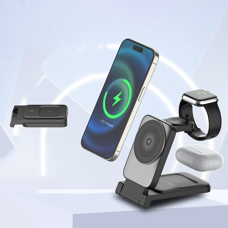 Cargador inalámbrico magnético plegable 3 en 1