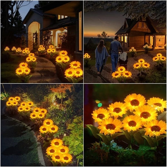 ⏳Oferta por Tiempo Limitado⏰Decoración Solar de Girasol para Exteriores – Realista, IP65 y resistente al clima – Encendido/apagado automático – perfecta para jardín, patio o balcón ☀️🌿✨🏡
