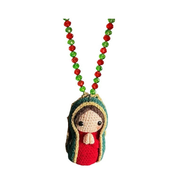 ⏳🔥¡50 % DE DESCUENTO POR TIEMPO LIMITADO! ⏰ 🙏 Adorno colgante de Virgen María tejido a mano – punto a punto, hecho con amor. Perfecto para el espejo de tu auto o el hogar – un poco de paz para llevar contigo a todas partes. ✨