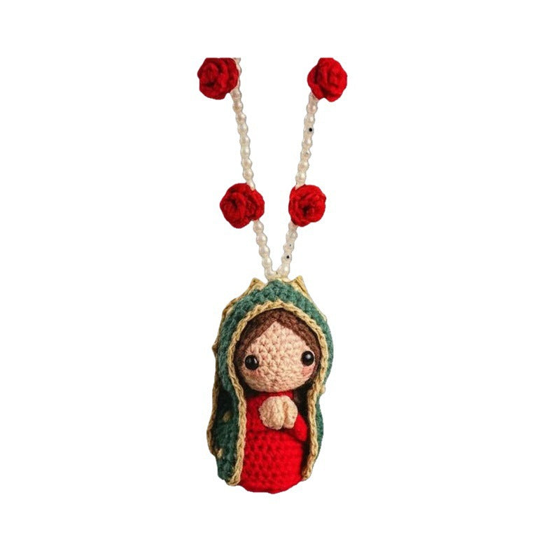 ⏳🔥¡50 % DE DESCUENTO POR TIEMPO LIMITADO! ⏰ 🙏 Adorno colgante de Virgen María tejido a mano – punto a punto, hecho con amor. Perfecto para el espejo de tu auto o el hogar – un poco de paz para llevar contigo a todas partes. ✨