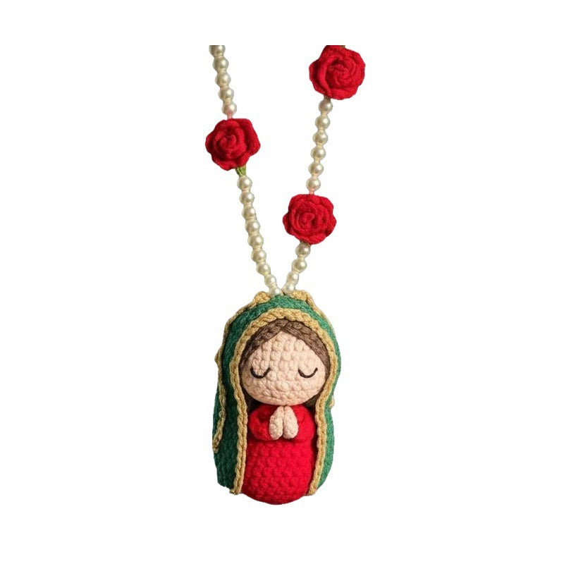 ⏳🔥¡50 % DE DESCUENTO POR TIEMPO LIMITADO! ⏰ 🙏 Adorno colgante de Virgen María tejido a mano – punto a punto, hecho con amor. Perfecto para el espejo de tu auto o el hogar – un poco de paz para llevar contigo a todas partes. ✨