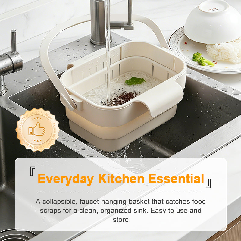 🥦¡50% DE DESCUENTO!🍅Cesta Escurridora Plegable para Fregadero con Colgador para Grifo