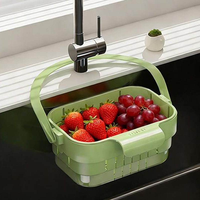 🥦¡50% DE DESCUENTO!🍅Cesta Escurridora Plegable para Fregadero con Colgador para Grifo