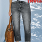 Jeans de Mezclilla para Mujer Corte Recto Estilo Retro Cropped
